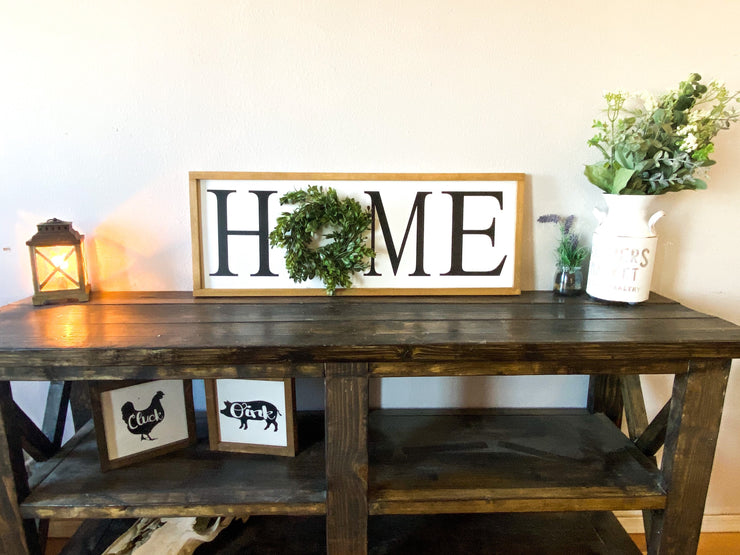 Home framed wooden sign / Large home sign with wreath / Farmhouse frame home sign / Wall decor home sign / Entryway wreath sign / Home sign