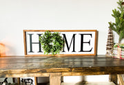 Personalized framed home sign with wreath / Rustic farmhouse wall decor / Last name frame sign / Housewarming gift / Custom home with name