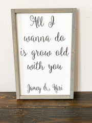 Couples framed sign / Personalized initial couples sign / Wedding decor sign / Grow old with you sign / Custom wedding frame sign