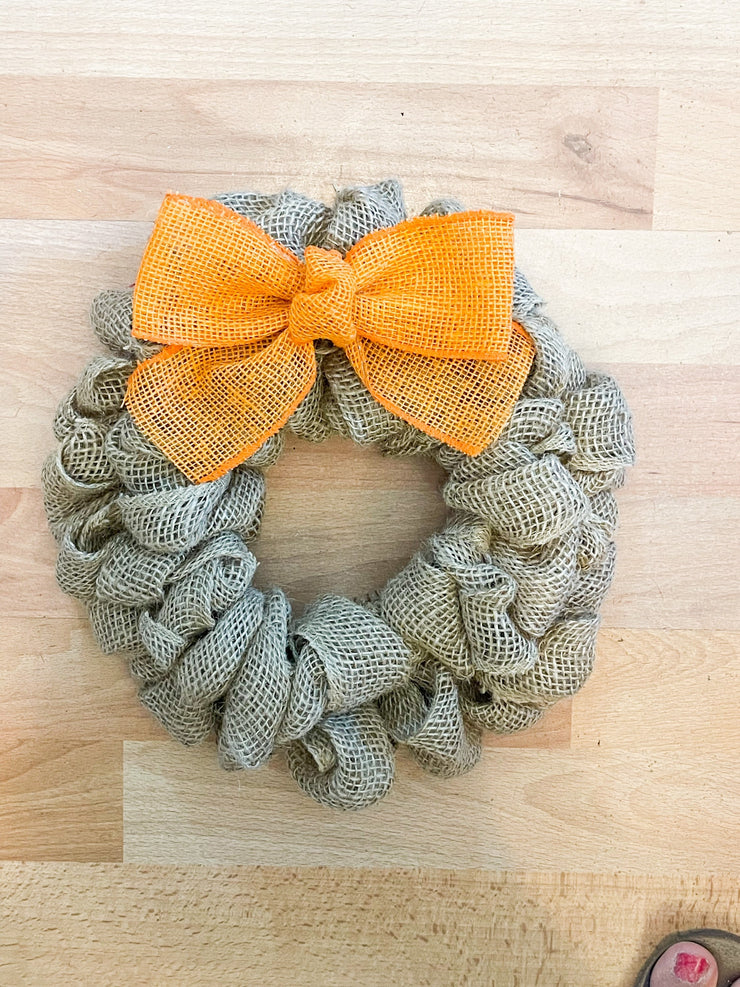 Custom burlap wreath / 10 inch burlap wreath / 16 inch burlap wreath / Small burlap wreath for home sign / Burlap door wreath with bow