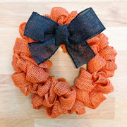 Custom orange burlap wreath / 10 inch burlap wreath / 16 inch burlap wreath / Small burlap wreath for home sign / Burlap door wreath bow