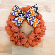 Custom orange burlap wreath / 10 inch burlap wreath / 16 inch burlap wreath / Small burlap wreath for home sign / Burlap door wreath bow