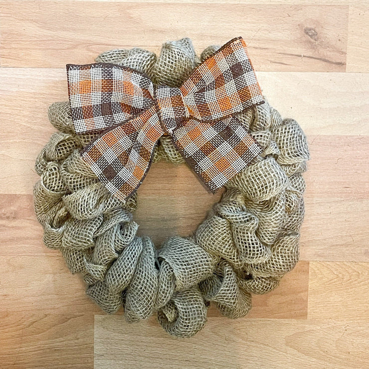 Custom burlap wreath / 10 inch burlap wreath / 16 inch burlap wreath / Small burlap wreath for home sign / Burlap door wreath with bow