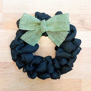 Custom black burlap wreath / 10 inch burlap wreath / 16 inch burlap wreath / Small burlap wreath for home sign / Burlap door wreath with bow