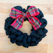 Custom black burlap wreath / 10 inch burlap wreath / 16 inch burlap wreath / Small burlap wreath for home sign / Burlap door wreath with bow