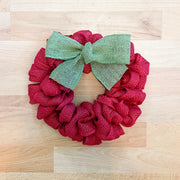 Custom red burlap wreath / 10 inch burlap wreath / 16 inch burlap wreath / Small burlap wreath for home sign / Burlap door wreath with bow
