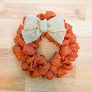 Custom orange burlap wreath / 10 inch burlap wreath / 16 inch burlap wreath / Small burlap wreath for home sign / Burlap door wreath bow