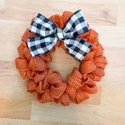 Custom orange burlap wreath / 10 inch burlap wreath / 16 inch burlap wreath / Small burlap wreath for home sign / Burlap door wreath bow