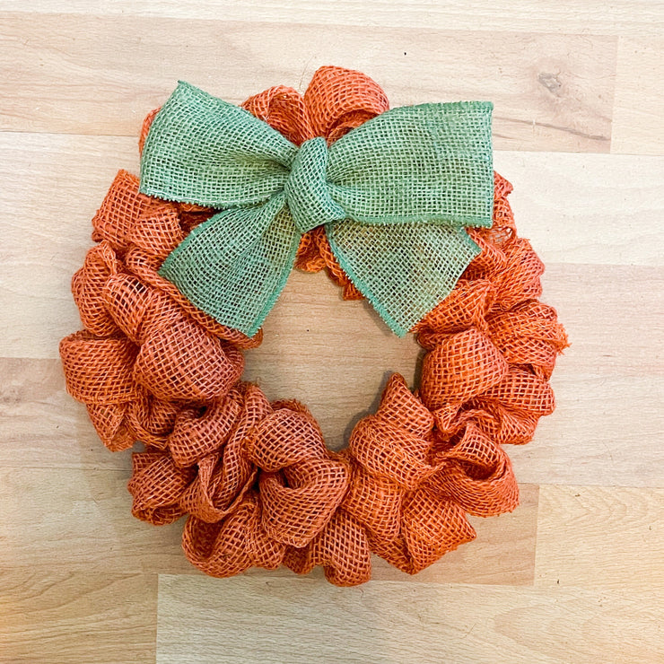 Custom orange burlap wreath / 10 inch burlap wreath / 16 inch burlap wreath / Small burlap wreath for home sign / Burlap door wreath bow
