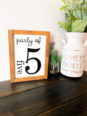 Custom Party of.. framed wooden home decor sign / Wedding sign / Pregnancy announcement / Photo prop / Personalized party of family sign