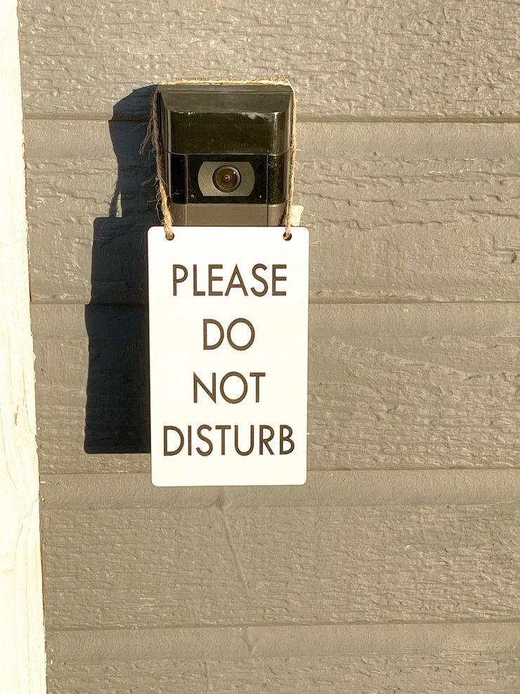 No soliciting / Do not disturb bold ring doorbell sign / Small hanging front door please do not disturb sign / Wooden engraved door sign