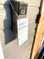 Baby is sleeping do not ring bell or knock door sign / Ring doorbell sign / Small baby sleeping don't disturb sign for ring doorbell sign