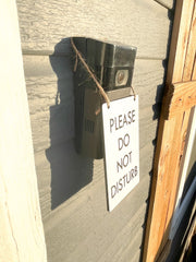 No soliciting / Do not disturb bold ring doorbell sign / Small hanging front door please do not disturb sign / Wooden engraved door sign