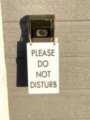 No soliciting / Do not disturb bold ring doorbell sign / Small hanging front door please do not disturb sign / Wooden engraved door sign
