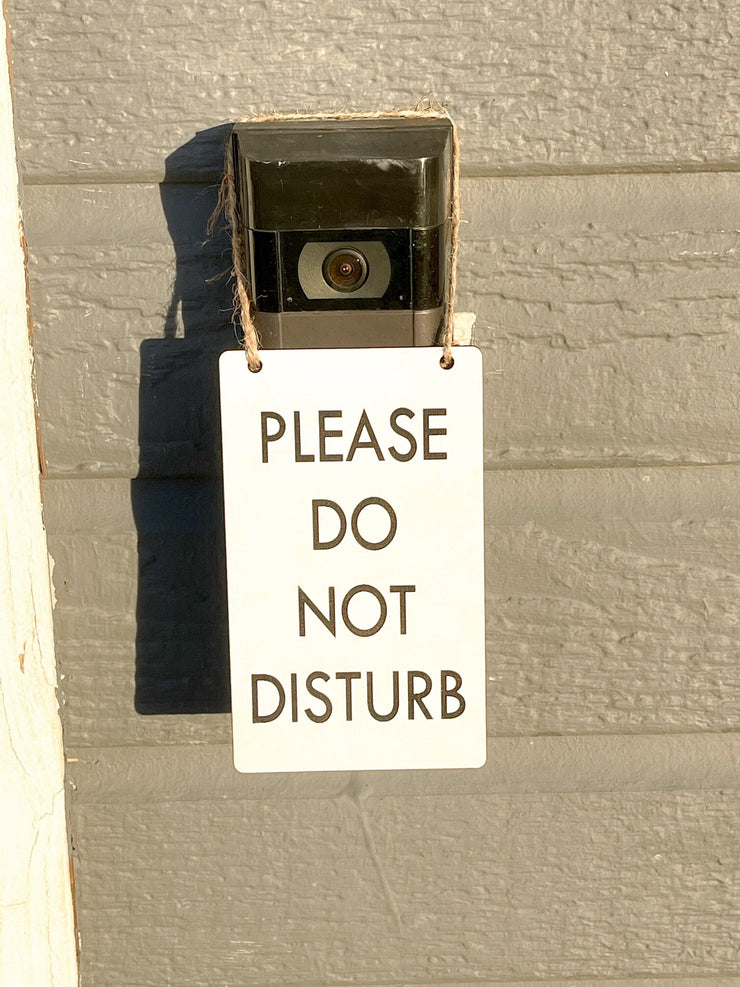 No soliciting / Do not disturb bold ring doorbell sign / Small hanging front door please do not disturb sign / Wooden engraved door sign