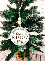 Home Christmas Ornament / Engraved White Wood There’s No Place Like Home Ornament / Custom Christmas gift